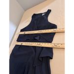 ASOS Bridesmaid's Maxi Dress Womens 12 Navy Lagenlook Fairy Goth Y2K Cape Top Photo 13