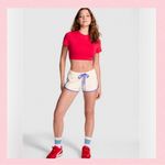 PINK - Victoria's Secret  Retro 70s Inspired Soft Modal Shorts-Winter White Logo L Photo 4