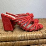 Cecelia New York Harper Red Suede Knotted Strappy Heeled Mules Size 6 Photo 5