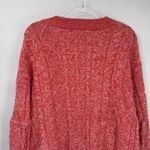 Pilcro Anthropologie  Jasmine Chunky Cable Knit Sweater Small Pink Cotton Blend Photo 7