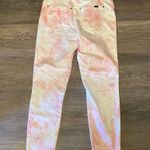 Hue  Light Pink Tie Dye High Rise Skinny Raw Hem Jeans Size M Photo 2