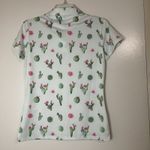 Bad Birdie Desert Hazard Short Sleeve golf Polo Shirt cactus print size small Green Photo 3