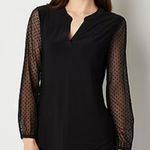 Ella Moss Black Chiffon Drapery Blouse Photo 5