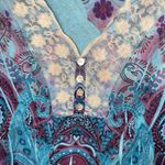 Apt. 9  Multicolored Printed Lace Henley Short Sleeve Top Women's Size Small Photo 1