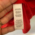 Chico's  Red Lace V-neck 100% Cotton Short Sleeve Shirt Basic Women's size 3 / XL Photo 8