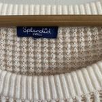 Splendid  Cream and Metallic Gold Knit Sweater Photo 2