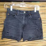 Abercrombie & Fitch ABERCROMBIE 0 25 Distressed Simone High Rise DSlim Black Jean Shorts Photo 0