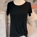 Green Tea  Black Knit Solid Top Womens Small Short Sleeve Photo 0