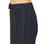 Bisou Bisou black wide leg pants w/colorful contrasting pinstripes. Size 10. EUC Photo 7