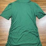 Michael Kors Size S Green Ruched Turtleneck Short Sleeve Blouse Photo 0