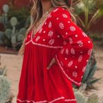 VICI Red & White Roses & More Embroidered Blouse Size Small New With Tag Photo 1