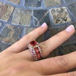 TJ Maxx Ruby Red Princess Cut Engagement Ring Size 6 Photo 3
