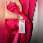 AMUR Deena One Shoulder Midi Dress in Rosie Raspberry Hot Pink Satin Cut Out 4 Photo 13