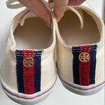 Tory Burch Murray Shoes Sneaker Flats Tennis Shoes Medallion Logo Canvas Cream Photo 4