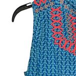 J.Crew  Women's Tank Top‎ Lightweight Embroidered Tassels Teal Neon Orange Size 2 Photo 2