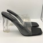 Cape Robbin Edna transparent open toe black heel sandals women’s Size 11 Photo 4