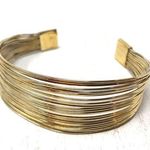 Sterling Silver  with gold overlay multi strand cuff, 24.2g Photo 0