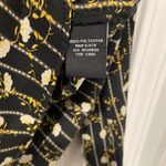 Premise  Studio Black Yellow Floral Striped V Neck Tie Long Sleeve Blouse Size M Photo 5