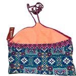 Arizona Jeans NEW Arizona Jean Company Ocean Blue Geometric Flounce Handkerchief Bikini Top Photo 2