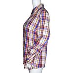 Talbots Shirt Women Small Blue White Red Plaid Button Up Career Casual Versatile Photo 2