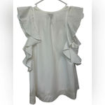 HD in Paris  by Anthropologie white ruffled poplin shirt sleeve shirt Photo 1