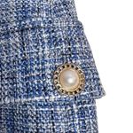 Maeve by Anthropologie Blue Tweed Button Front Mini Skirt Women's Size 14 Photo 9