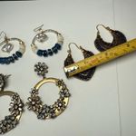Dangle Drop, Hoop Mix Pierced Earrings Lot Of 3 Costume Jewelry Photo 12