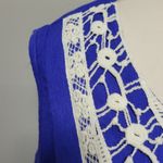 Entro  blue crepe tassel crochet tassel trim shift dress size medium Photo 1