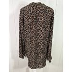 Michael Kors Leopard print and houndstooth plaid women’s size small blouse Photo 4