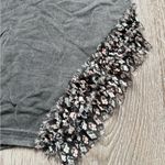 POL  Charcoal Gray Boho Embellished Pocket Tee One Size Short Sleeve Top Photo 4