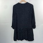 Gap Drop Waist Polka Dot Ruffled Shift Dress 3/4 sleeve Size 8 Black Photo 7