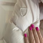 Larry Levine  down medium cream puffer winter jacket coat flap pockets Photo 6