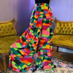 Vintage 80s/90s Gay Boyer Colorful Bold Geometric High Waist Palazzo Pants Red Size M Photo 3