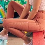 Aerie  Rust Orange Laser Cut Side Panel Pocket Leggings High Rise Size Small Photo 0