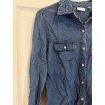 New York & Company Denim Shirt Long Sleeve Button Down Pockets Blue M Size M Photo 1