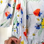 Pearl Lela Rose Dress Floral Poplin Flounce Hem Shirtdress Blue Multi XS GUC Photo 5