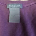 Ann Taylor Women’s S Purple 3/4 Sleeve Top | Embroidered V-Neck Blouse Photo 3