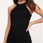 LULU’S Love Poem Black Lace Mini Dress Photo 0
