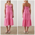 Rails  Avril Hot Pink Tiered Midi Dress Sleeveless‎ Sundress Casual Summer Photo 1