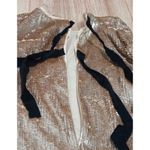 J. Crew Women’s Top Sequin Black Ribbon Zip Back Closure Gold MSRP $148 Size 8 Photo 7