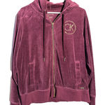 Calvin Klein Women's Purple Velour Zip-Up Hoodie Size L Photo 0
