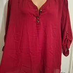 Maurice's  XXL Women's Red Button-Up Blouse NWOT Photo 5