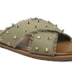 Shu Shop Berta Sandal in Olive Gold Studs Size 9 Green Photo 1