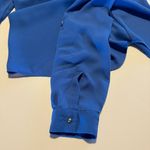 Candie's  Solid Royal Blue Long Sleeve Blouse V Neck 3/4 Sleeve Top Photo 5