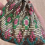 Guam USA Vintage  Rainbow Color  Mesh Metal Purse Evening Bag Excellent Gate Open Photo 1