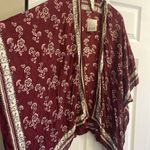 A‎ new approach ANA Burgundy Floral Wrap One Size New Boho Festival Swim Coastal Red Photo 4