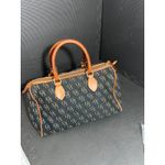 Dooney & Bourke Y2K  Black Brown Monogram Handbag Purse Leather Canvas‎ Photo 2