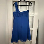 Bill Levkoff  | Royal Blue One Shoulder Cocktail Formal Prom Dress Size 12 Photo 1