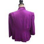 Peter Nygard Women Purple Textured Zip Front Blazer Jacket Size 14 Photo 1