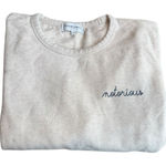 Maison Labiche M Notorious Embroidered Crewneck Sweatshirt‎ Beige Navy Cotton Blue Size M Photo 0